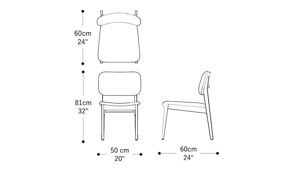 Image of the main dimensions of the product